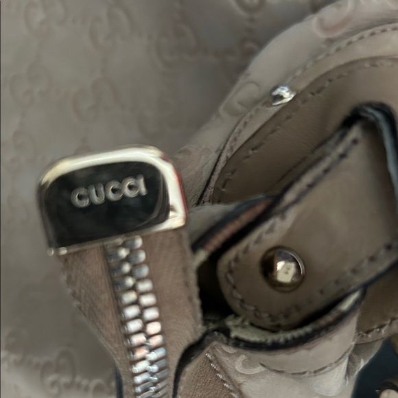 Gucci Vintage Guccissima Leather Beige Monogram Shoulder Bag - Picture 4 of 11